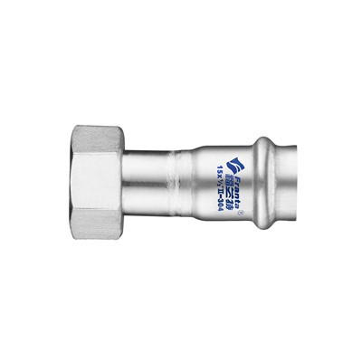 Stainless Steel V Profile Crimp Fittings Union Adapter